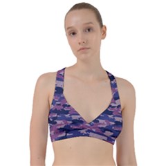 Abstract Purple Camo Sweetheart Sports Bra by AnkouArts