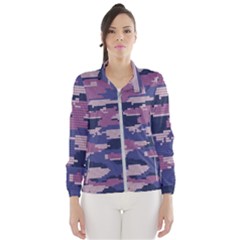 Abstract Purple Camo Women s Windbreaker