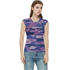 Abstract Purple Camo Women s Raglan Cap Sleeve Tee by AnkouArts