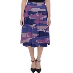 Abstract Purple Camo Classic Midi Skirt by AnkouArts