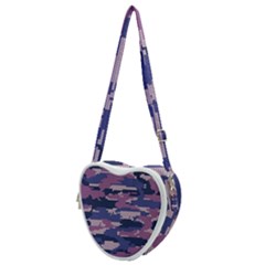 Abstract Purple Camo Heart Shoulder Bag by AnkouArts