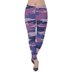 Abstract Purple Camo Velvet Leggings