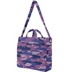 Abstract Purple Camo Square Shoulder Tote Bag by AnkouArts