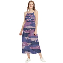 Abstract Purple Camo Boho Sleeveless Summer Dress