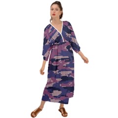 Abstract Purple Camo Grecian Style  Maxi Dress by AnkouArts