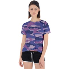 Abstract Purple Camo Open Back Sport Tee by AnkouArts