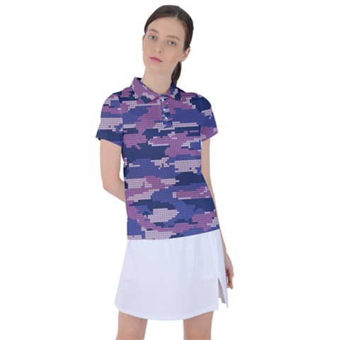 Abstract Purple Camo Women s Polo Tee by AnkouArts