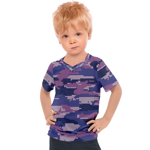 Abstract Purple Camo Kids  Sports Tee by AnkouArts