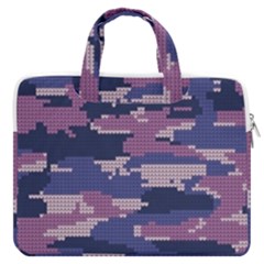 Abstract Purple Camo Macbook Pro Double Pocket Laptop Bag by AnkouArts