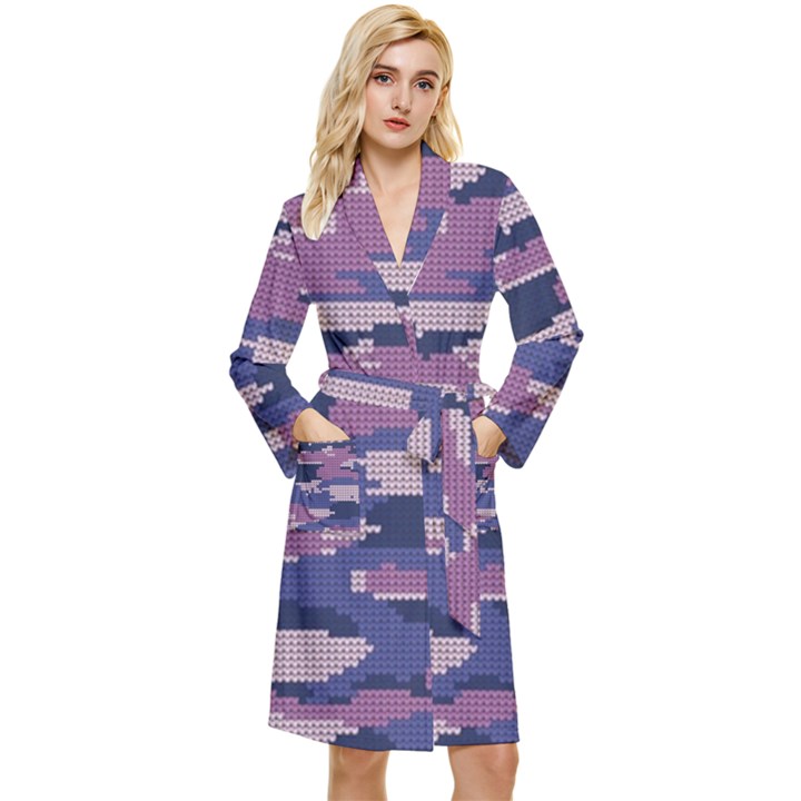 Abstract Purple Camo Robe