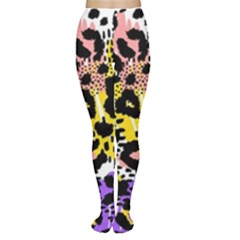 Black Leopard Print With Yellow, Gold, Purple And Pink Tights