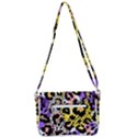 Black Leopard print with yellow, gold, purple and pink Shoulder Bag with Back Zipper View3