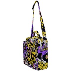 Black Leopard print with yellow, gold, purple and pink Crossbody Day Bag