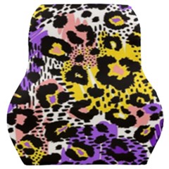 Black Leopard print with yellow, gold, purple and pink Car Seat Back Cushion 