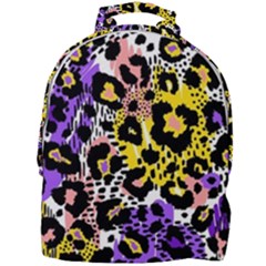 Black Leopard print with yellow, gold, purple and pink Mini Full Print Backpack