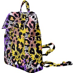 Black Leopard print with yellow, gold, purple and pink Buckle Everyday Backpack