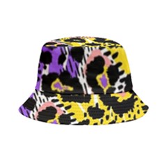 Black Leopard print with yellow, gold, purple and pink Bucket Hat