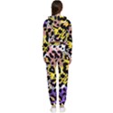 Black Leopard print with yellow, gold, purple and pink Cropped Zip Up Lounge Set View2