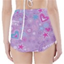  Hearts and Stars on light purple. High-Waisted Bikini Bottoms View2