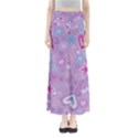  Hearts and Stars on light purple. Full Length Maxi Skirt View1