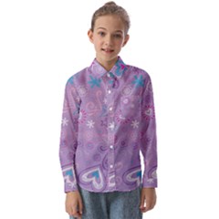  Hearts And Stars On Light Purple  Kids  Long Sleeve Shirt