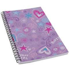  Hearts And Stars On Light Purple  5 5  X 8 5  Notebook by AnkouArts