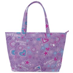  Hearts And Stars On Light Purple  Back Pocket Shoulder Bag  by AnkouArts