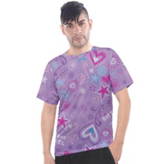  Hearts And Stars On Light Purple  Men s Sport Top by AnkouArts