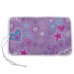  Hearts And Stars On Light Purple  Pen Storage Case (m) by AnkouArts