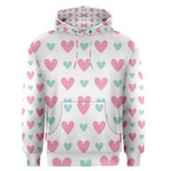 Pink Hearts One White Background Men s Core Hoodie by AnkouArts