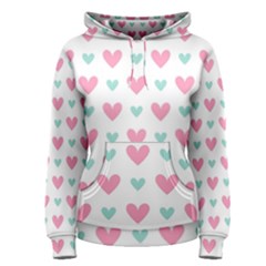 Pink Hearts One White Background Women s Pullover Hoodie