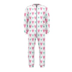 Pink Hearts One White Background Onepiece Jumpsuit (kids) by AnkouArts