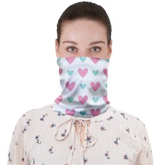 Pink Hearts One White Background Face Covering Bandana (adult)