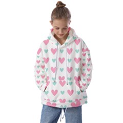 Pink Hearts One White Background Kids  Oversized Hoodie