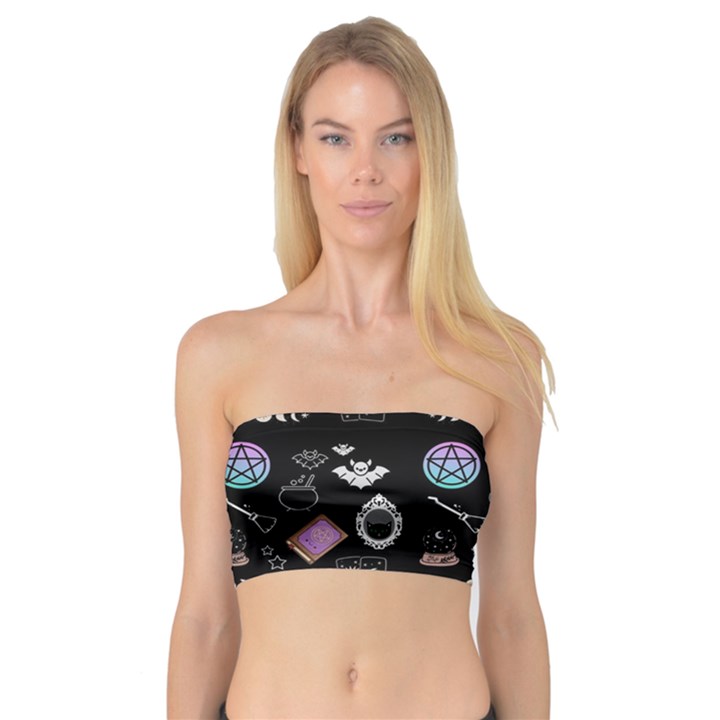 Small Witch Goth Pastel Print Bandeau Top