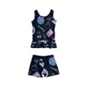 Small Witch Goth Pastel Print Kids  Boyleg Swimsuit View1