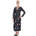 Small Witch Goth Pastel Print Velvet Maxi Wrap Dress View1