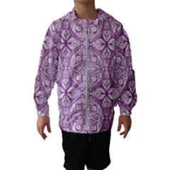 Purple Pattern Oval Kids  Hooded Windbreaker