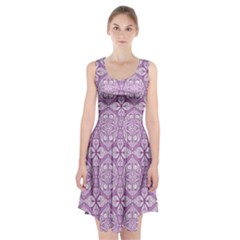 Purple Pattern Oval Racerback Midi Dress by AnkouArts