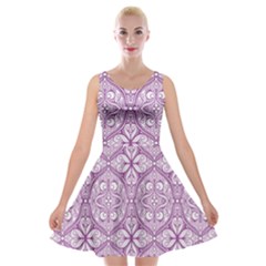 Purple Pattern Oval Velvet Skater Dress