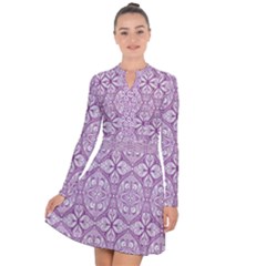 Purple Pattern Oval Long Sleeve Panel Dress by AnkouArts