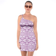 Purple Pattern Oval One Soulder Bodycon Dress by AnkouArts