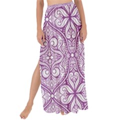 Purple Pattern Oval Maxi Chiffon Tie-up Sarong by AnkouArts