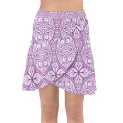 Purple Pattern Oval Wrap Front Skirt