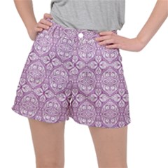 Purple Pattern Oval Ripstop Shorts by AnkouArts