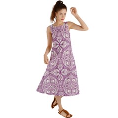 Purple Pattern Oval Summer Maxi Dress by AnkouArts