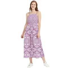 Purple Pattern Oval Boho Sleeveless Summer Dress by AnkouArts