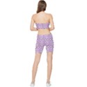 purple pattern Oval Stretch Shorts and Tube Top Set View2