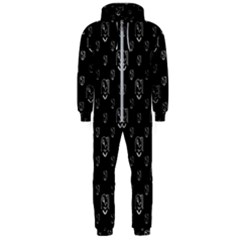 Funny Weird Monster Portrait Motif Pattern Hooded Jumpsuit (men)  by dflcprintsclothing