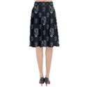 Funny Weird Monster Portrait Motif Pattern Flared Midi Skirt View2